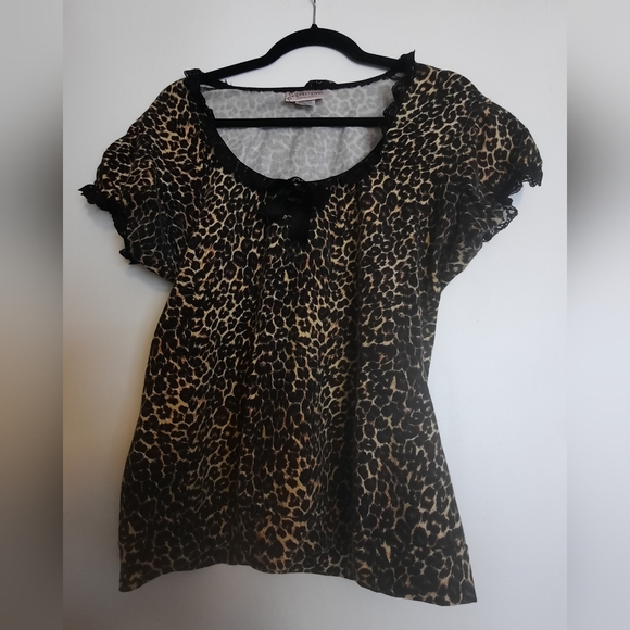 Deadly Dames Micheline pitt/pin up couture leopard top xl - Picture 1 of 2